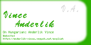 vince anderlik business card